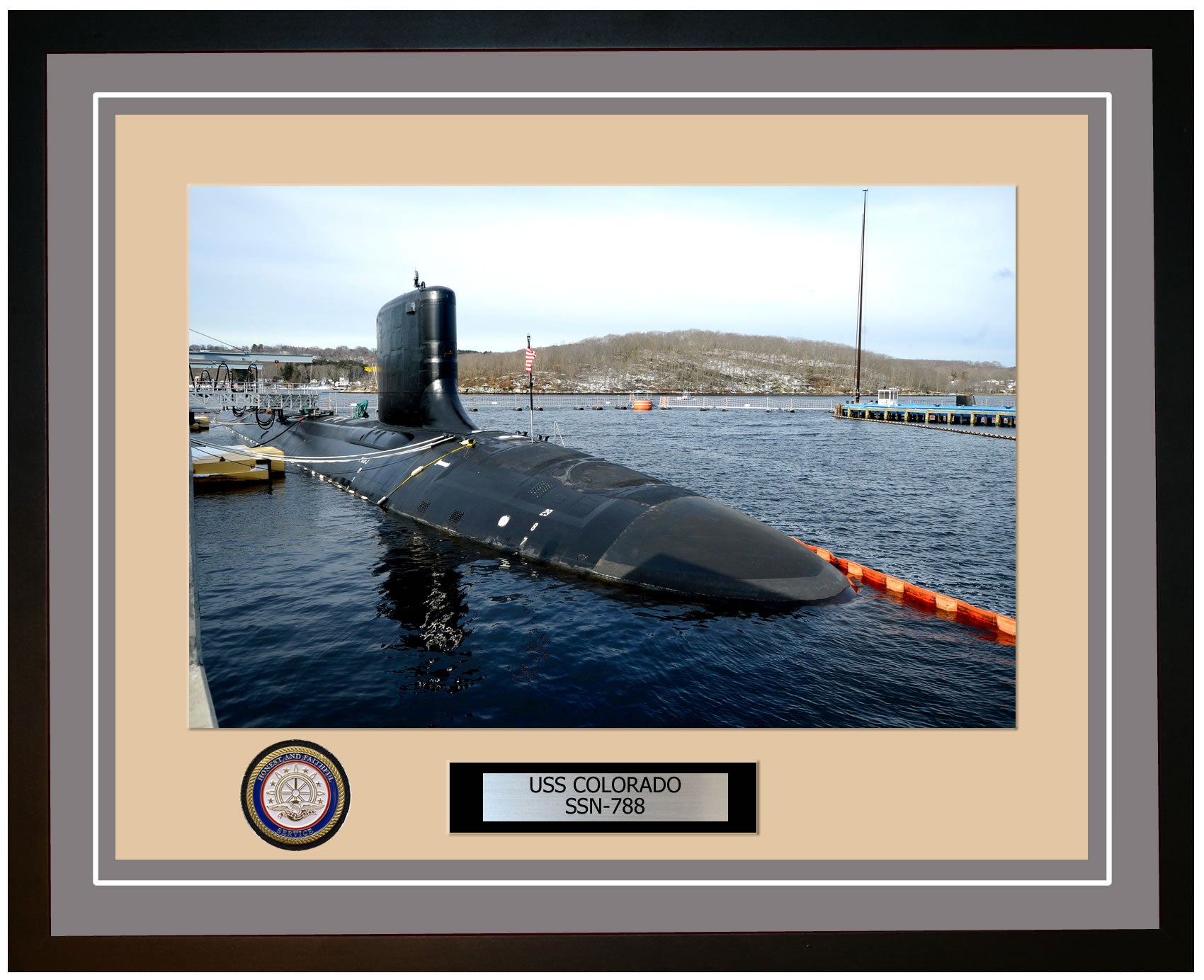 USS Colorado SSN-788 Framed Navy Ship Photo Grey