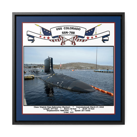 USS Colorado SSN-788 Navy Floating Frame Photo Front View