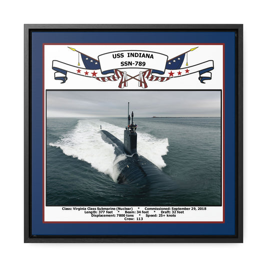 USS Indiana SSN-789 Navy Floating Frame Photo Front View
