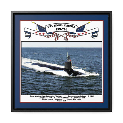 USS South Dakota SSN-790 Navy Floating Frame Photo Front View