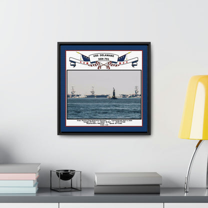 USS Delaware SSN-791 Navy Floating Frame Photo Desk View