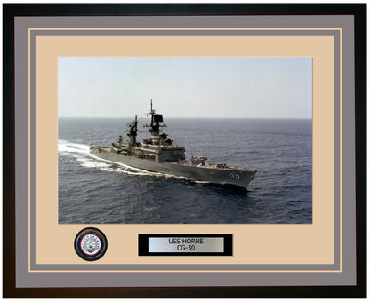 USS HORNE CG-30 Framed Navy Ship Photo Grey