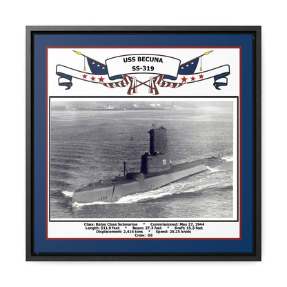 USS Becuna SS-319 Navy Floating Frame Photo Front View