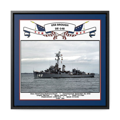 USS Brough DE-148 Navy Floating Frame Photo Front View