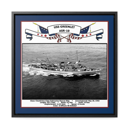 USS Greenlet ASR-10 Navy Floating Frame Photo Front View