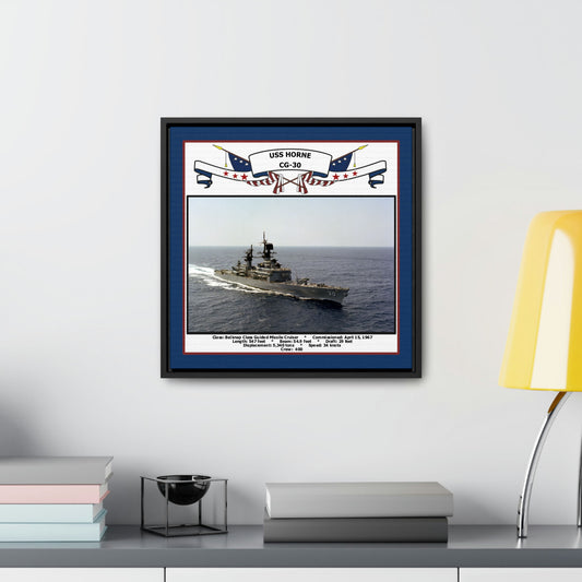 USS Horne CG-30 Navy Floating Frame Photo Desk View