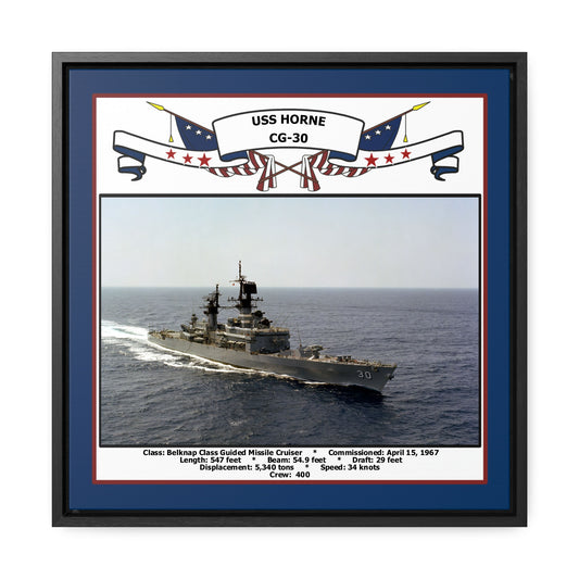 USS Horne CG-30 Navy Floating Frame Photo Front View