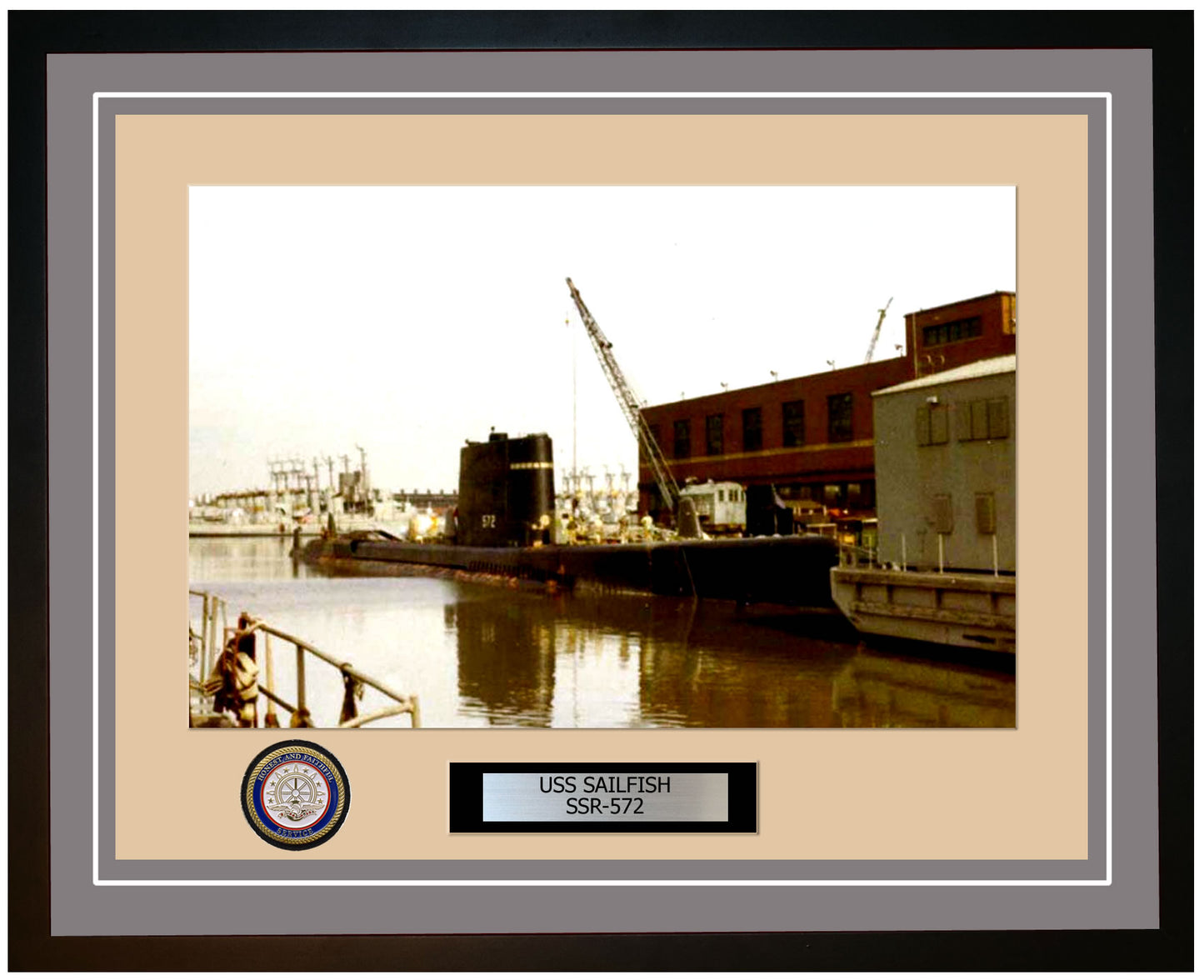 USS Sailfish SSR-572 Framed Navy Ship Photo Grey