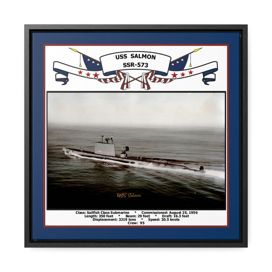 USS Salmon SSR-573 Navy Floating Frame Photo Front View