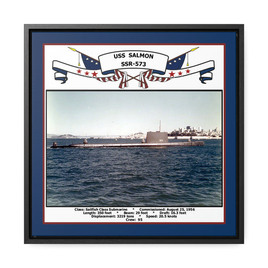 USS Salmon SSR-573 Navy Floating Frame Photo Front View