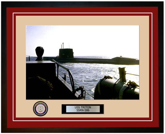 USS Triton SSRN-586 Framed Navy Ship Photo Burgundy