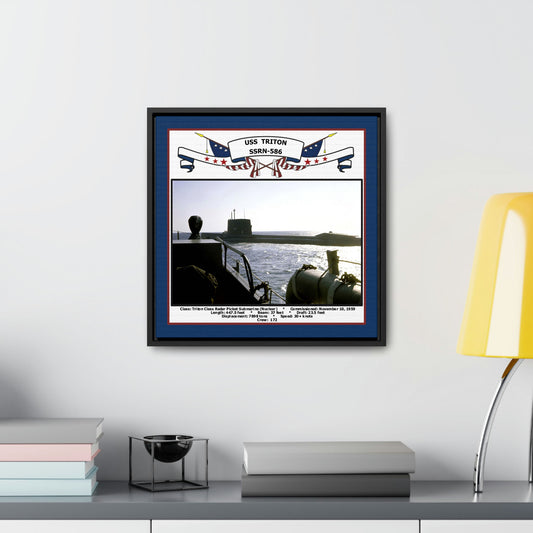USS Triton SSRN-586 Navy Floating Frame Photo Desk View