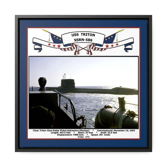 USS Triton SSRN-586 Navy Floating Frame Photo Front View