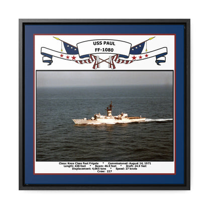 USS Paul FF-1080 Navy Floating Frame Photo Front View