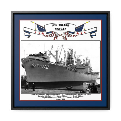 USS Tulare AKA-112 Navy Floating Frame Photo Front View