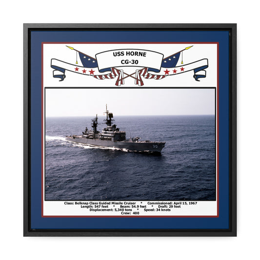 USS Horne CG-30 Navy Floating Frame Photo Front View