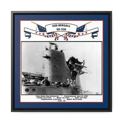 USS Bergall SS-320 Navy Floating Frame Photo Front View