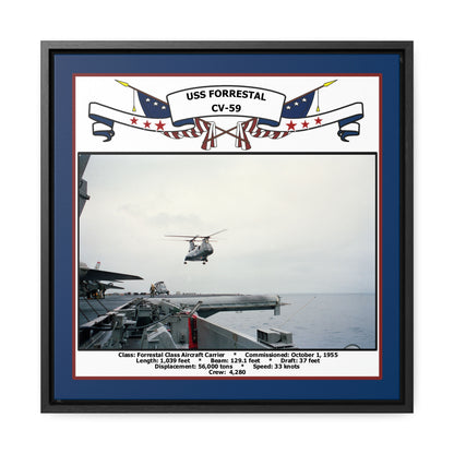 USS Forrestal CV-59 Navy Floating Frame Photo Front View