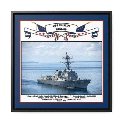 USS Mustin DDG-89 Navy Floating Frame Photo Front View