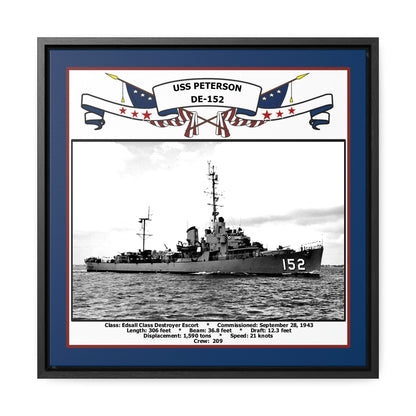 USS Peterson DE-152 Navy Floating Frame Photo Front View
