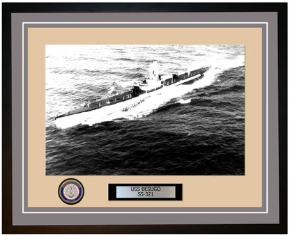 USS Besugo SS-321 Framed Navy Ship Photo Grey
