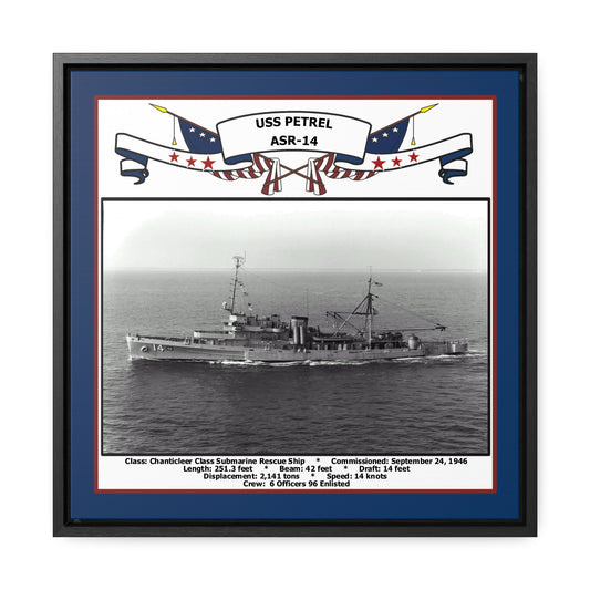 USS Petrel ASR-14 Navy Floating Frame Photo Front View