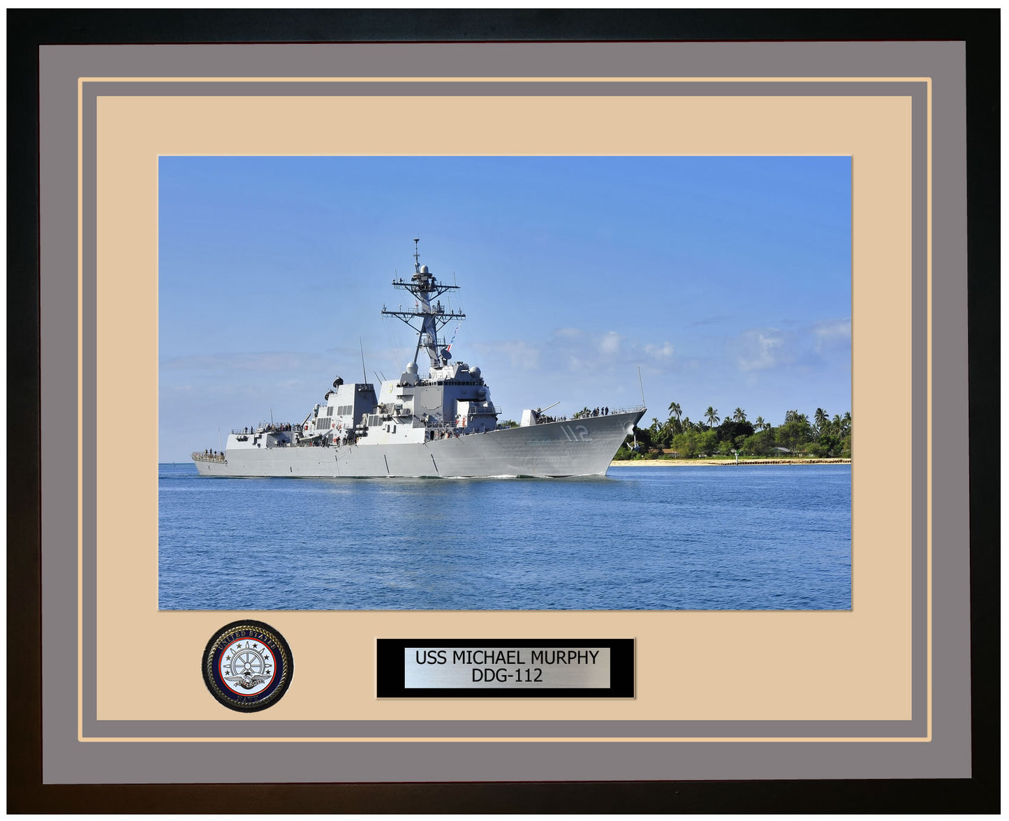 USS MICHAEL MURPHY DDG-112 Framed Navy Ship Photo Grey