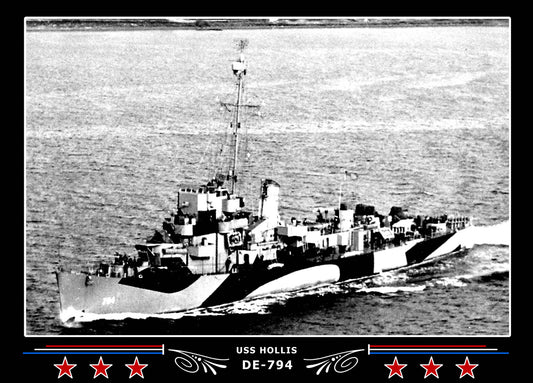 USS Hollis DE-794 Canvas Photo Print