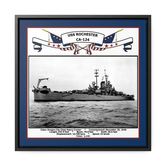 USS Rochester CA-124 Navy Floating Frame Photo Front View