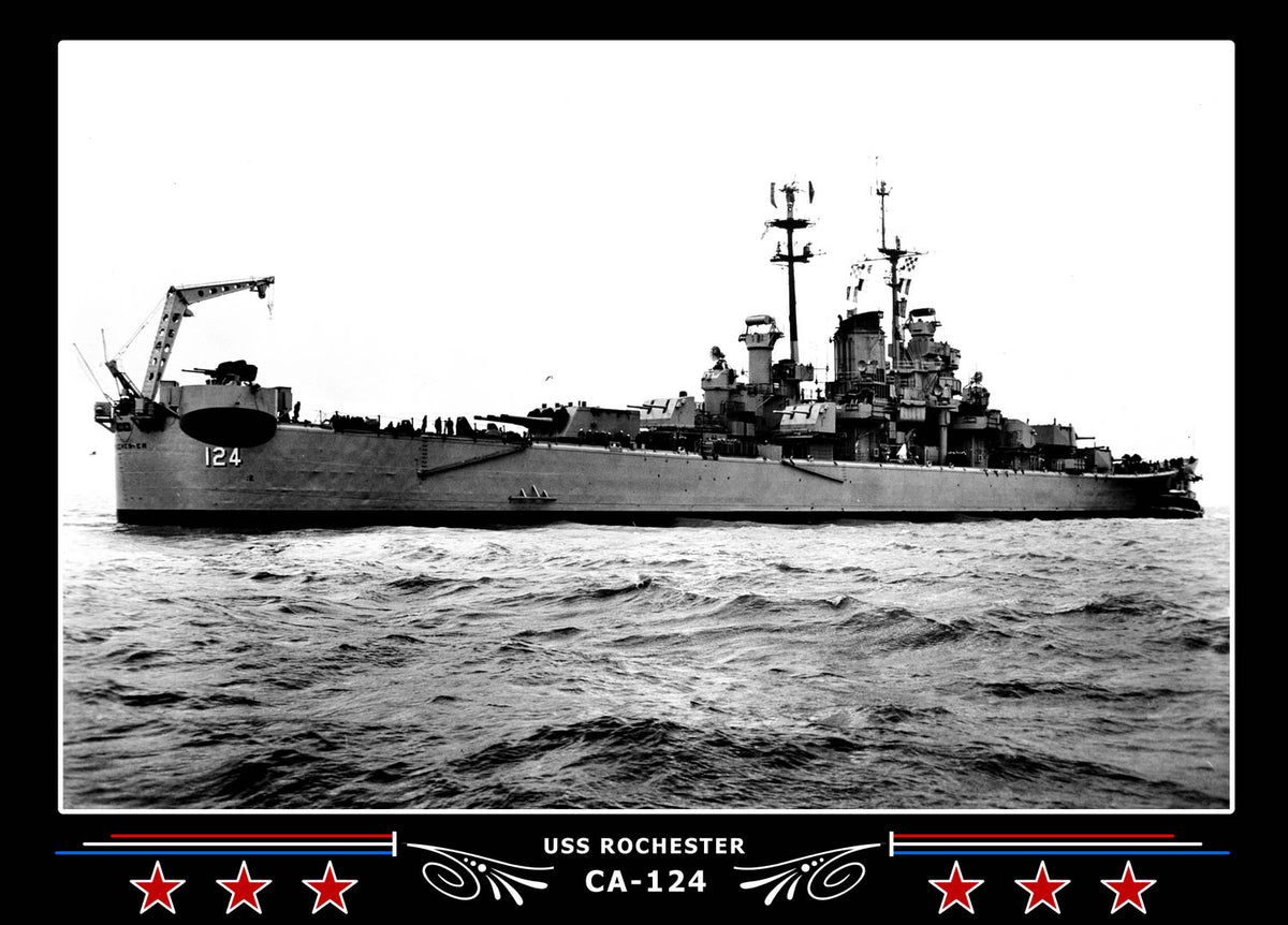 Uss Rochester Color USS Rochester CA-124 Canvas Photo Print – Navy Emporium