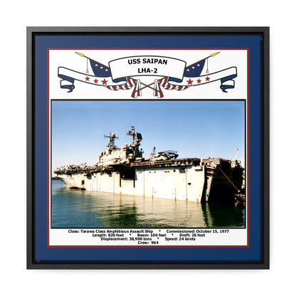 USS Saipan LHA-2 Navy Floating Frame Photo Front View