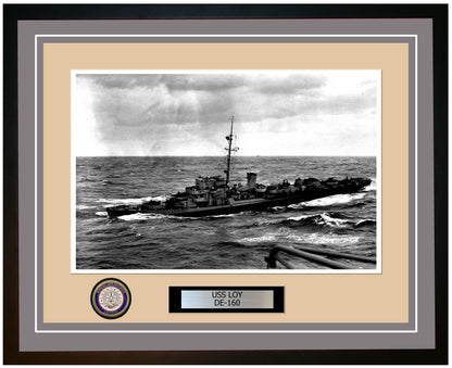 USS Loy DE-160 Framed Navy Ship Photo Grey