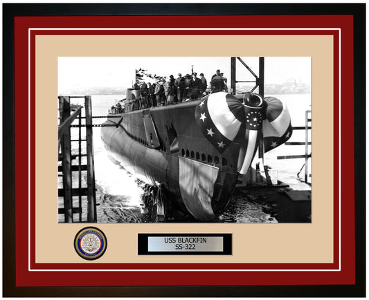 USS Blackfin SS-322 Framed Navy Ship Photo Burgundy