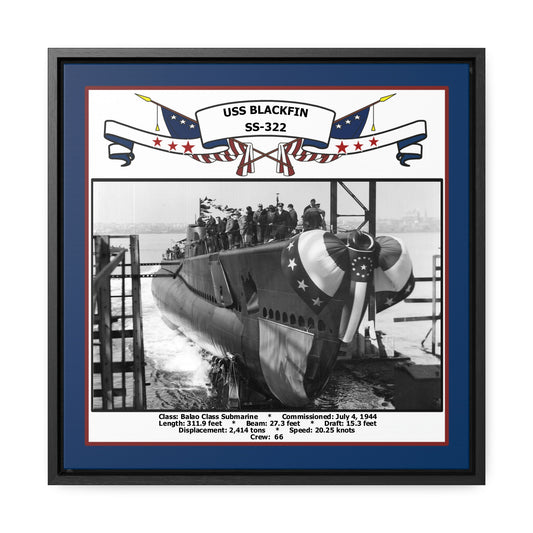 USS Blackfin SS-322 Navy Floating Frame Photo Front View