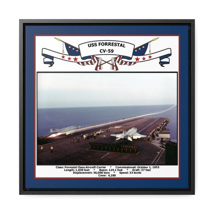 USS Forrestal CV-59 Navy Floating Frame Photo Front View