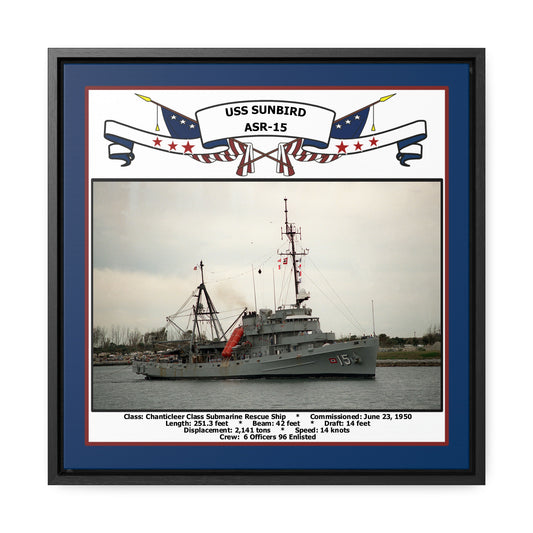 USS Sunbird ASR-15 Navy Floating Frame Photo Front View
