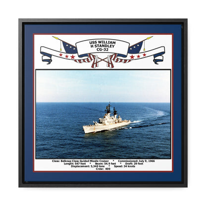 USS William H Standley CG-32 Navy Floating Frame Photo Front View