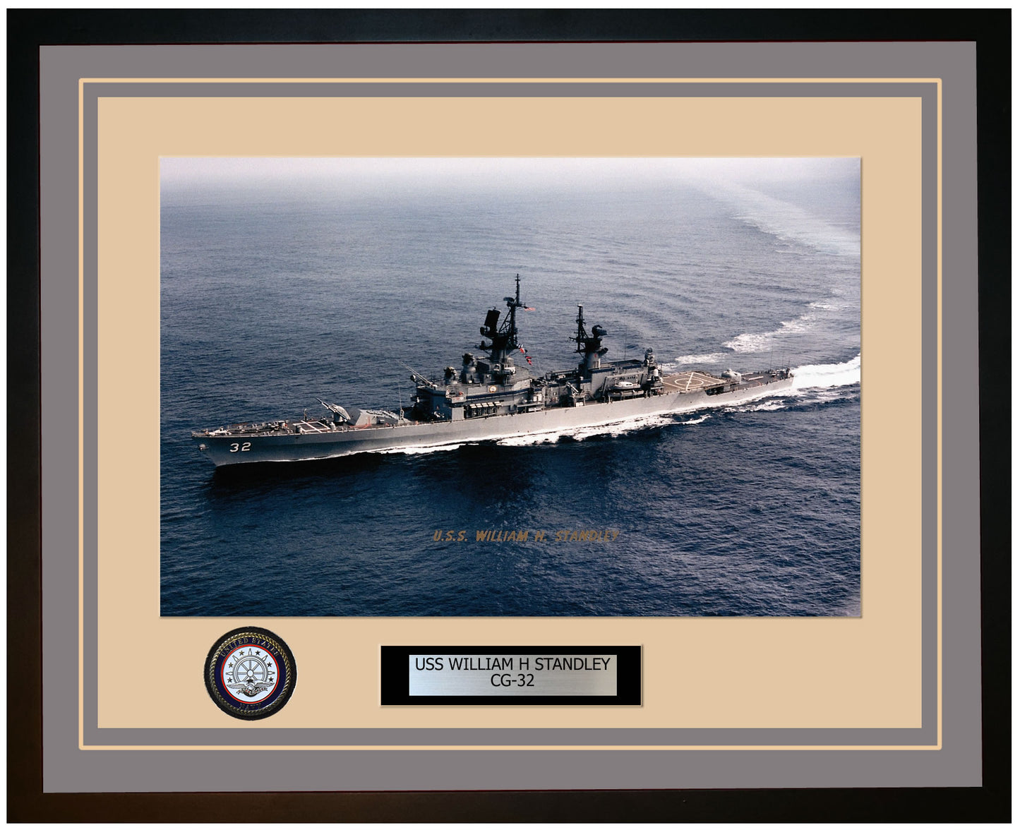 USS WILLIAM H STANDLEY CG-32 Framed Navy Ship Photo Grey