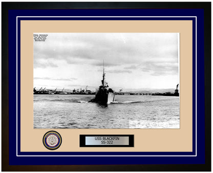 USS Blackfin SS-322 Framed Navy Ship Photo Blue