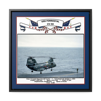USS Forrestal CV-59 Navy Floating Frame Photo Front View