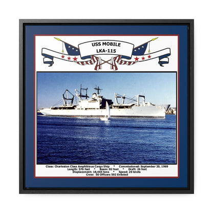 USS Mobile LKA-115 Navy Floating Frame Photo Front View