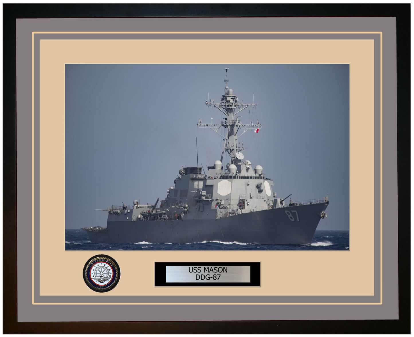 USS MASON DDG-87 Framed Navy Ship Photo Grey