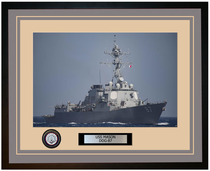 USS MASON DDG-87 Framed Navy Ship Photo Grey