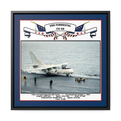 USS Forrestal CV-59 Navy Floating Frame Photo Front View