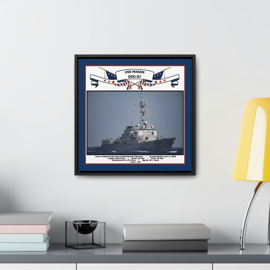 USS Mason DDG-87 Navy Floating Frame Photo Desk View