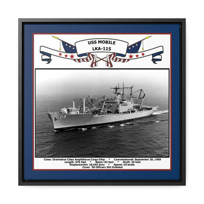 USS Mobile LKA-115 Navy Floating Frame Photo Front View