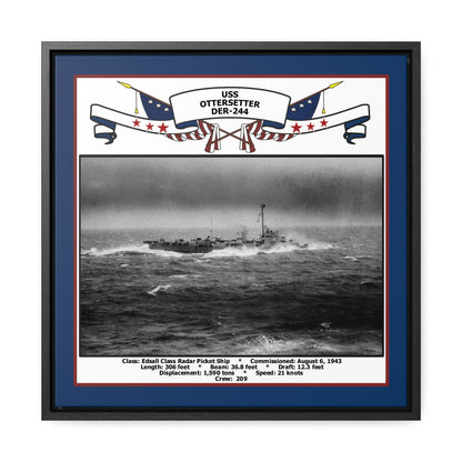 USS Ottersetter DER-244 Navy Floating Frame Photo Front View