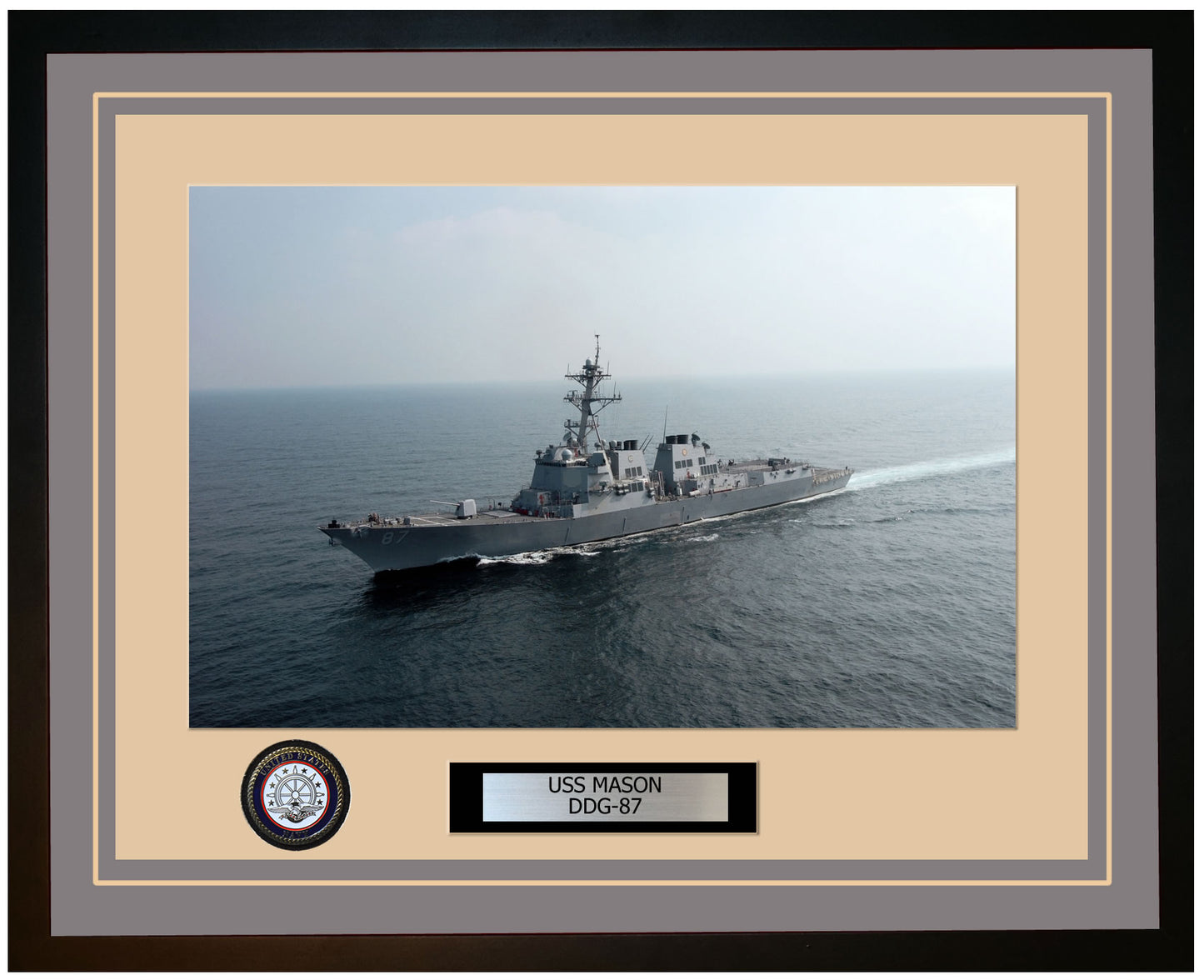 USS MASON DDG-87 Framed Navy Ship Photo Grey