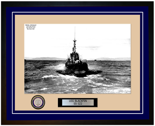 USS Blackfin SS-322 Framed Navy Ship Photo Blue