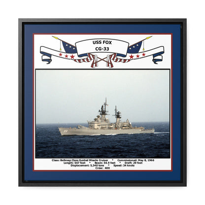 USS Fox CG-33 Navy Floating Frame Photo Front View